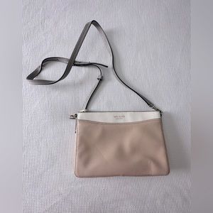 Beige and white crossbody Kate Spade bag